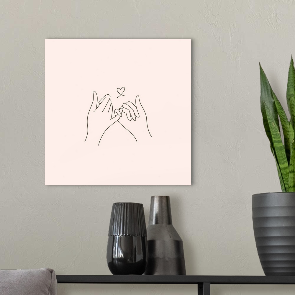 Pinky Promise Single line art | Art Print