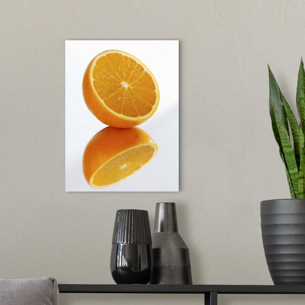 A modern room featuring Reflection of half orange