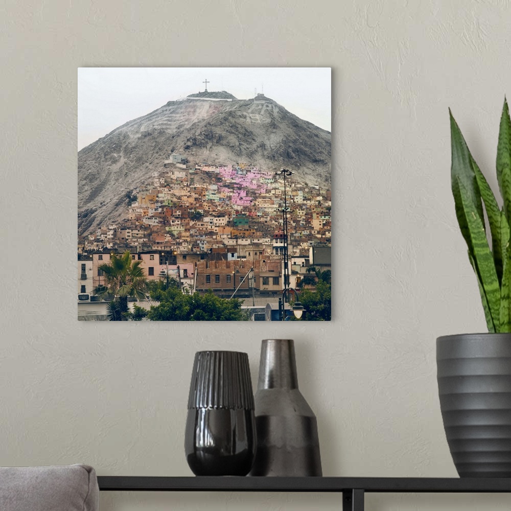 A modern room featuring San Cristobal Hill in Lima.
