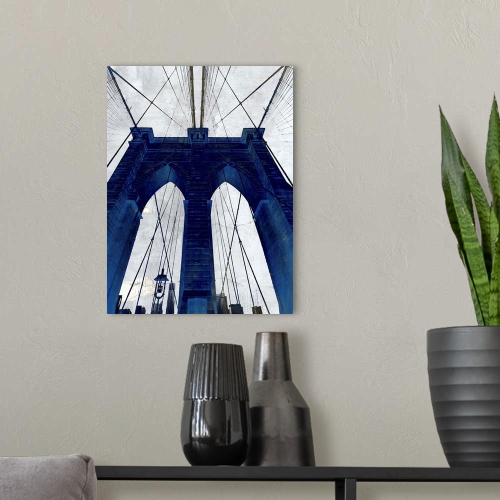 A modern room featuring Brooklyn Bridge Blue