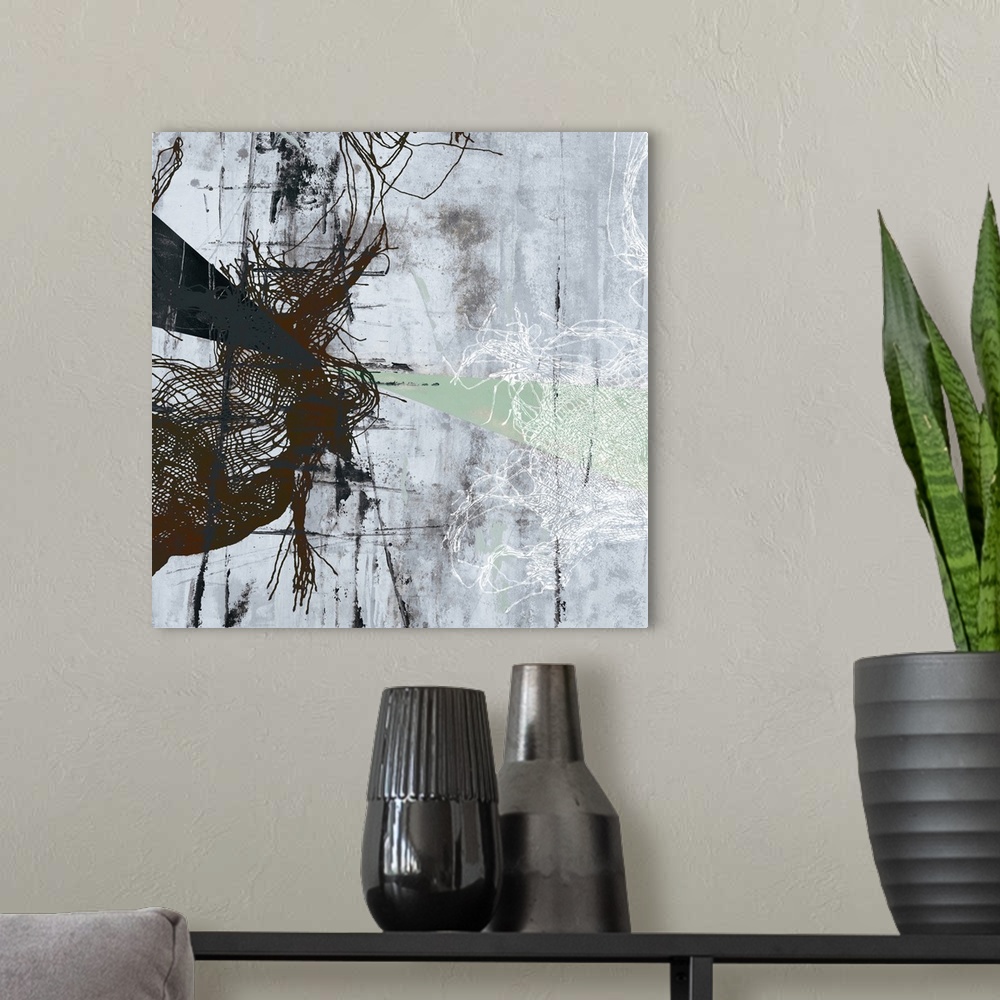 A modern room featuring Frayed Abstract 2