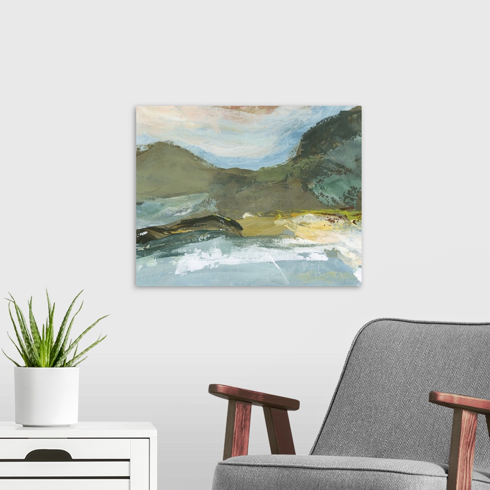 A modern room featuring Landscape Study 6