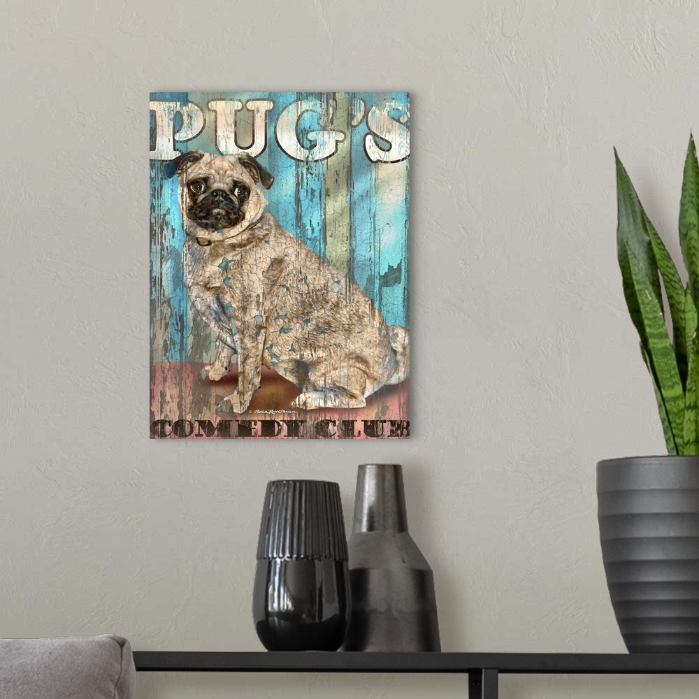 A modern room featuring Pugs