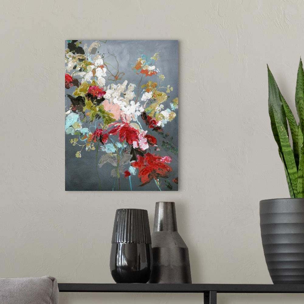 A modern room featuring Abstract Floral 2