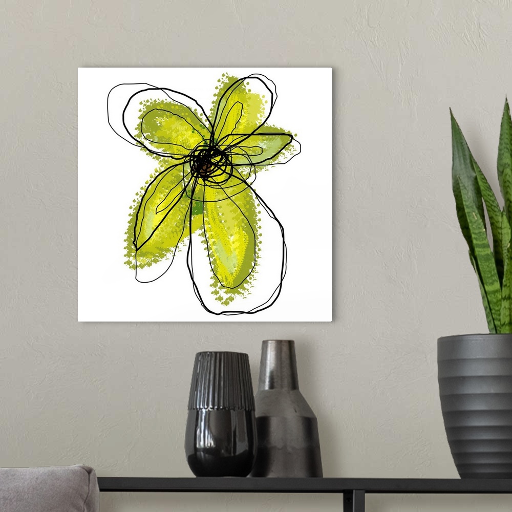 A modern room featuring A digital blossom on a blank background this abstract flower makes the perfect contemporary decor...