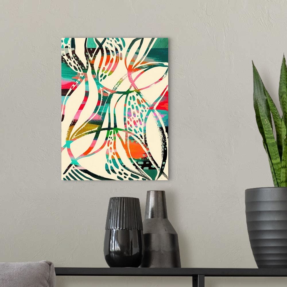 A modern room featuring Abstract Print 1