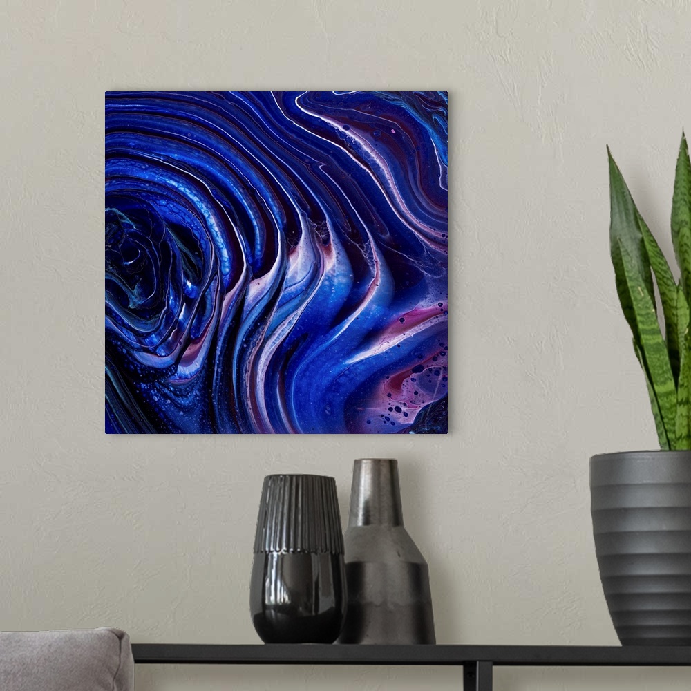 A modern room featuring Blue And Purple Abstract 53