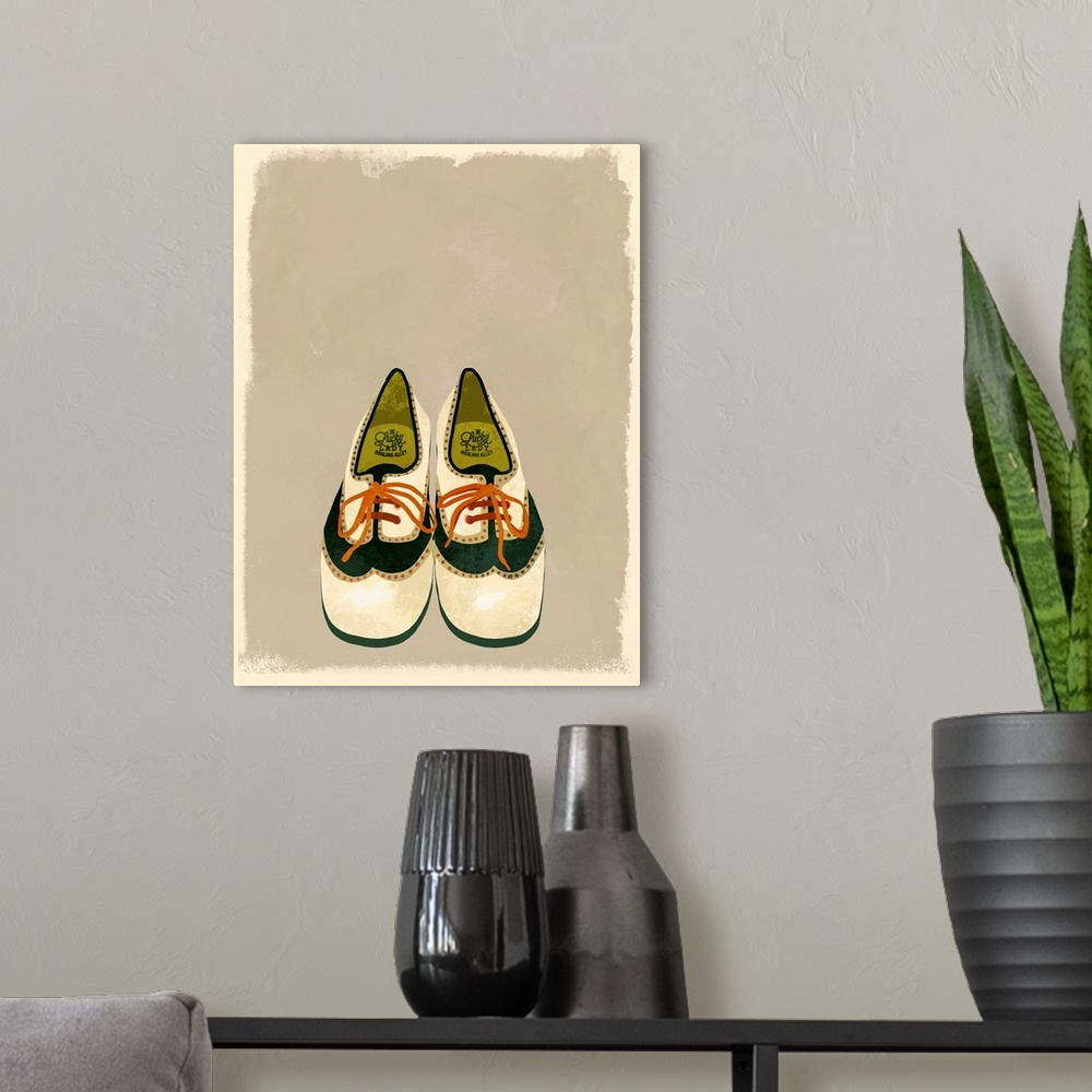 A modern room featuring Green Bowling Shoes