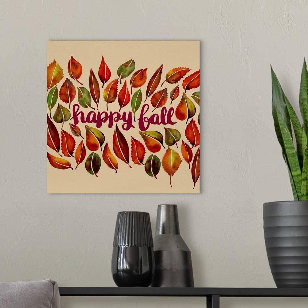 A modern room featuring Happy Fall