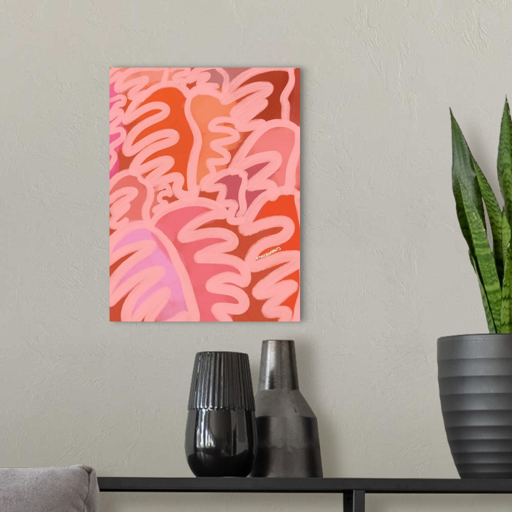 A modern room featuring Leaves In Pink