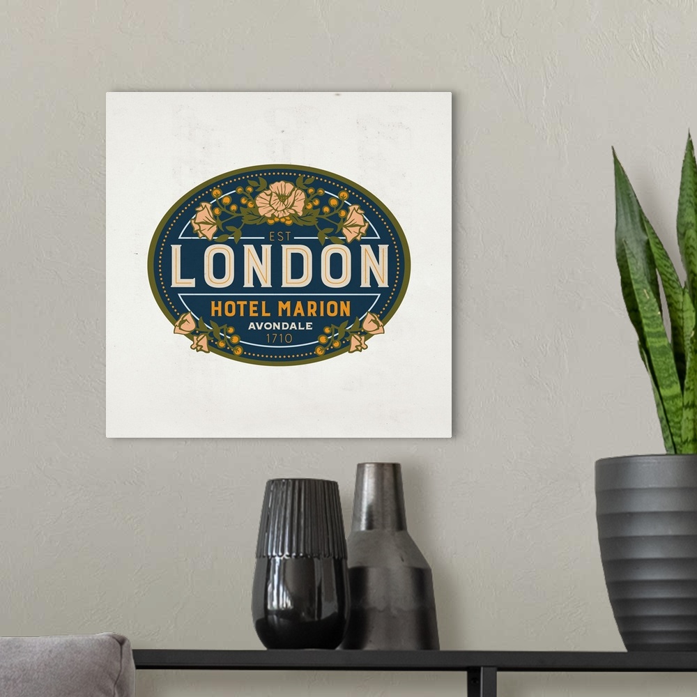 A modern room featuring London