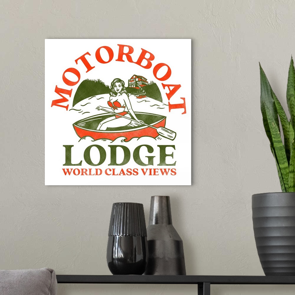 A modern room featuring Motorboat Lodge