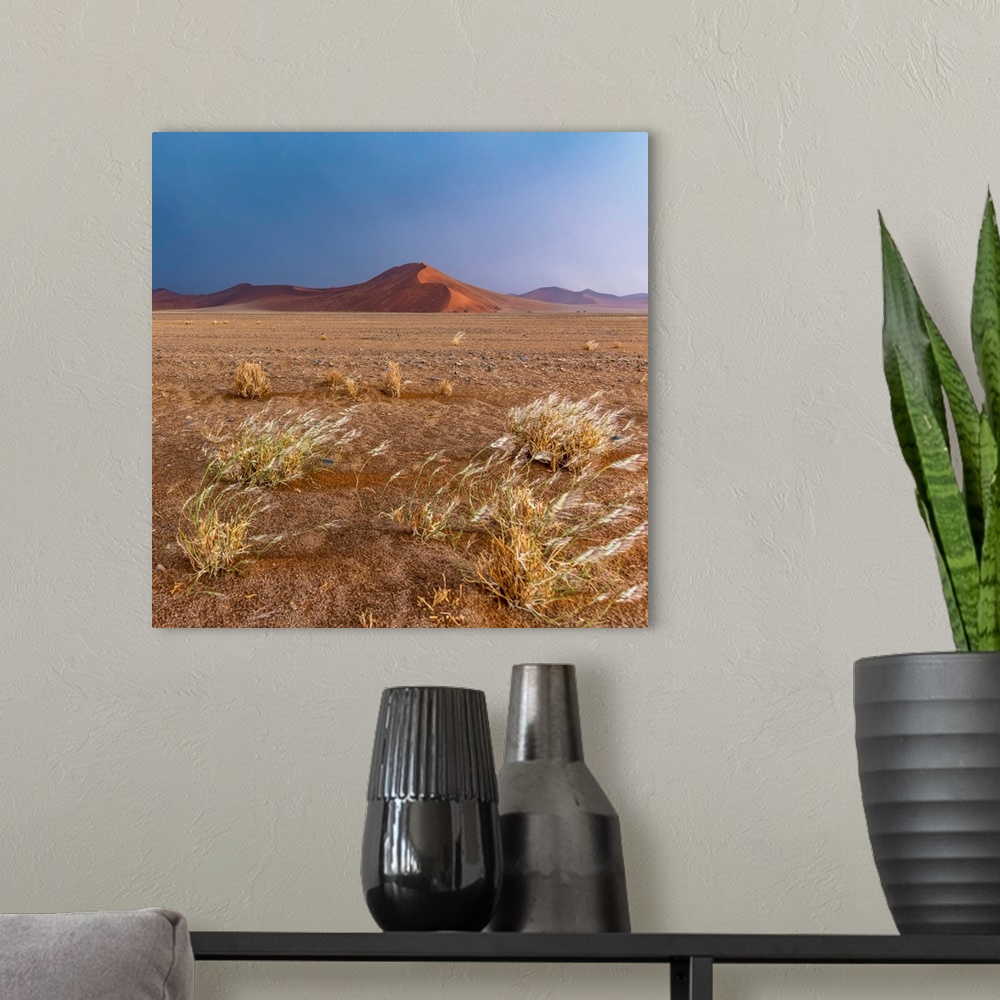 A modern room featuring Africa, Namibia, Sossusvlei area. Thunderstorm in the desert.