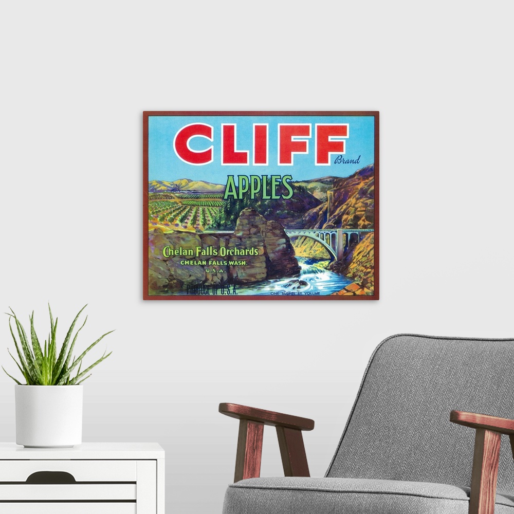 A modern room featuring Cliff Apple Label, Chelan Falls, WA