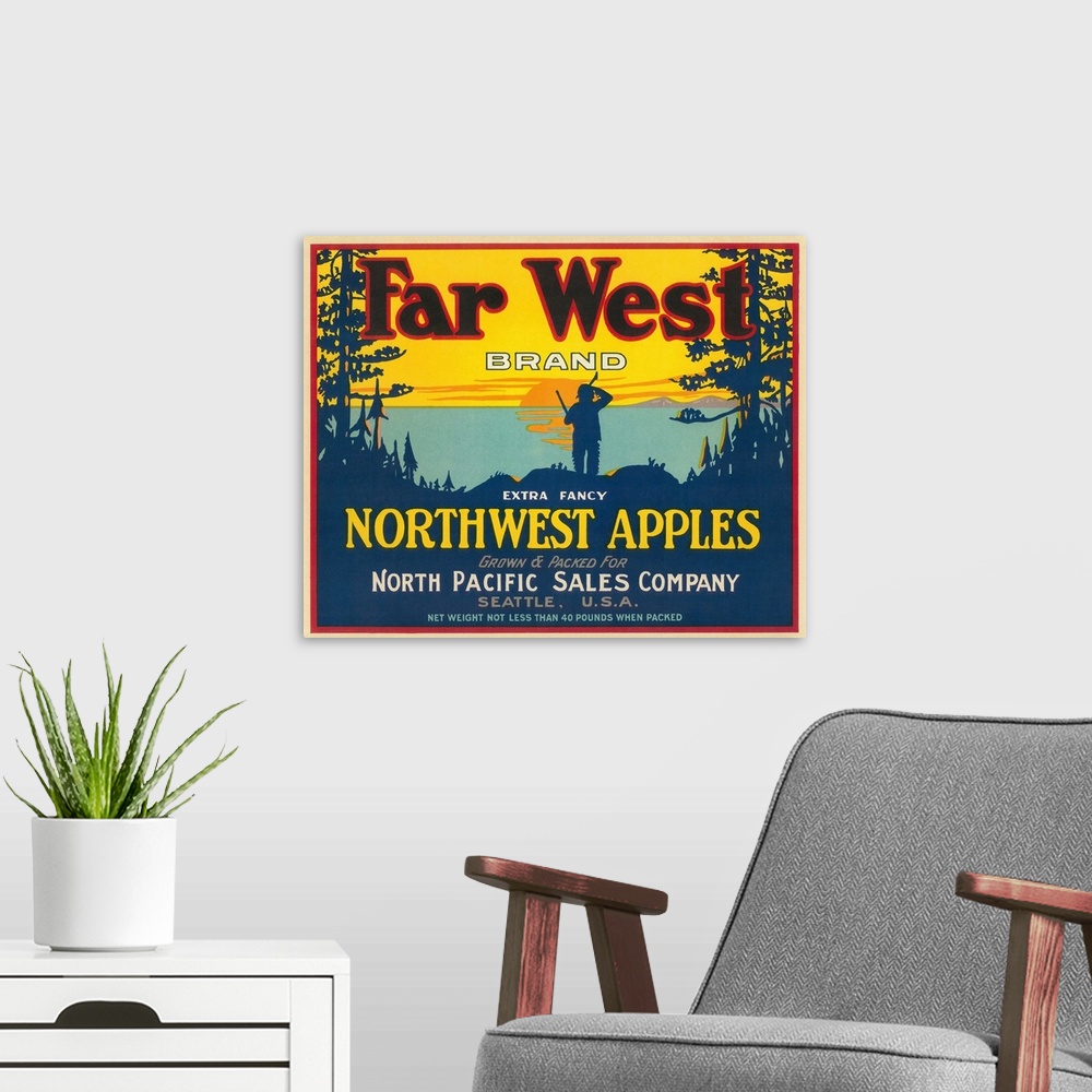 A modern room featuring Far West Apple Label, Seattle, WA