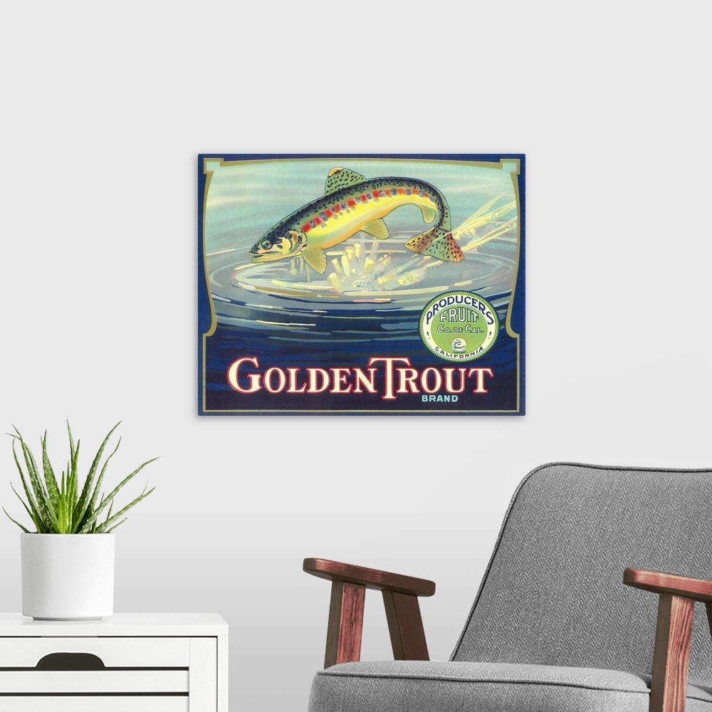A modern room featuring Golden Trout Orange Label, Lindsay, CA