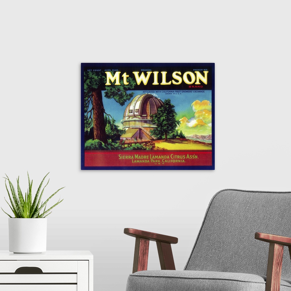 A modern room featuring Mt. Wilson Orange Label, Lamanda Park, CA