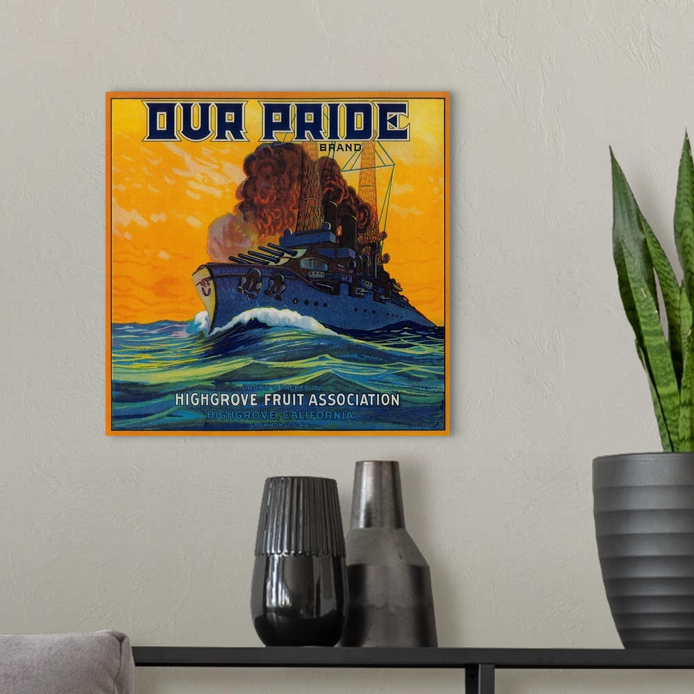 A modern room featuring Our Pride Orange Label, Highgrove, CA
