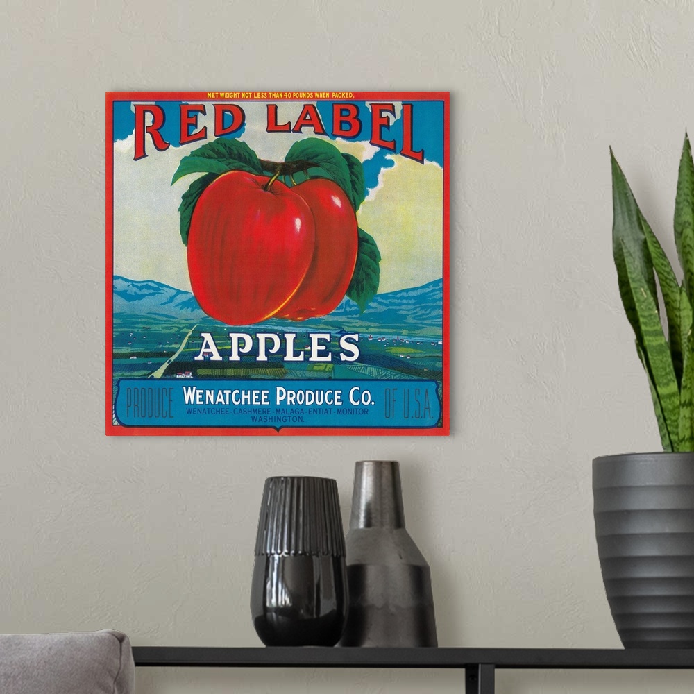 A modern room featuring Red Label Apple Label, Wenatchee, WA