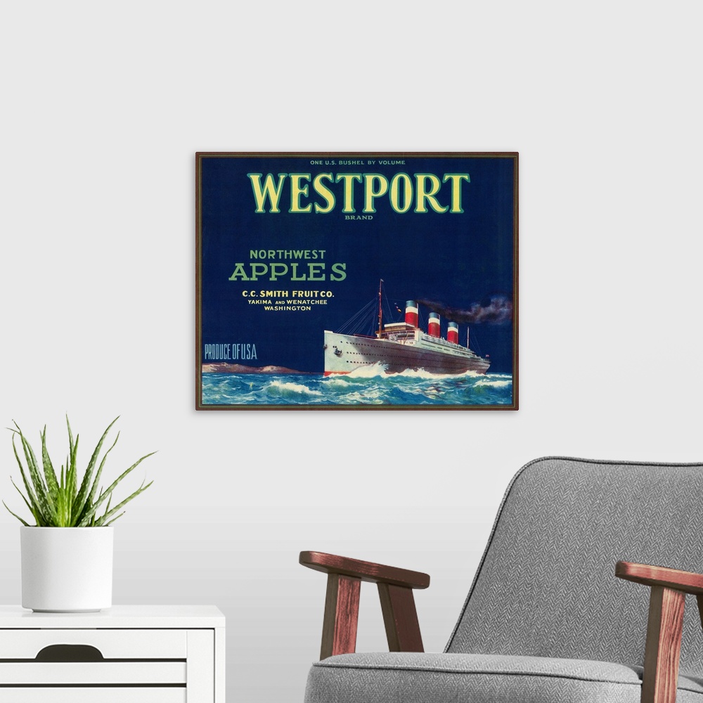 A modern room featuring Westport Apple Label, Yakima, WA