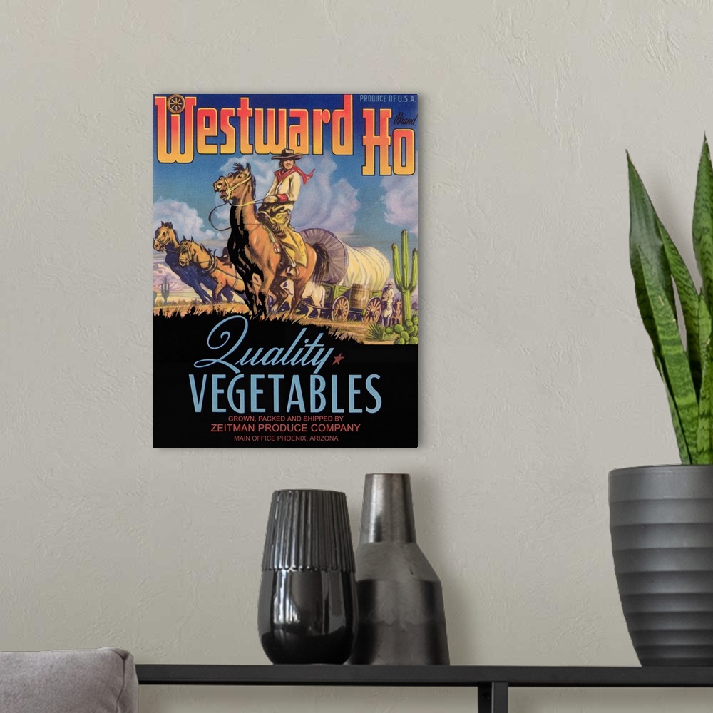 A modern room featuring Westward Ho Vegetable Label, Phoenix, AZ