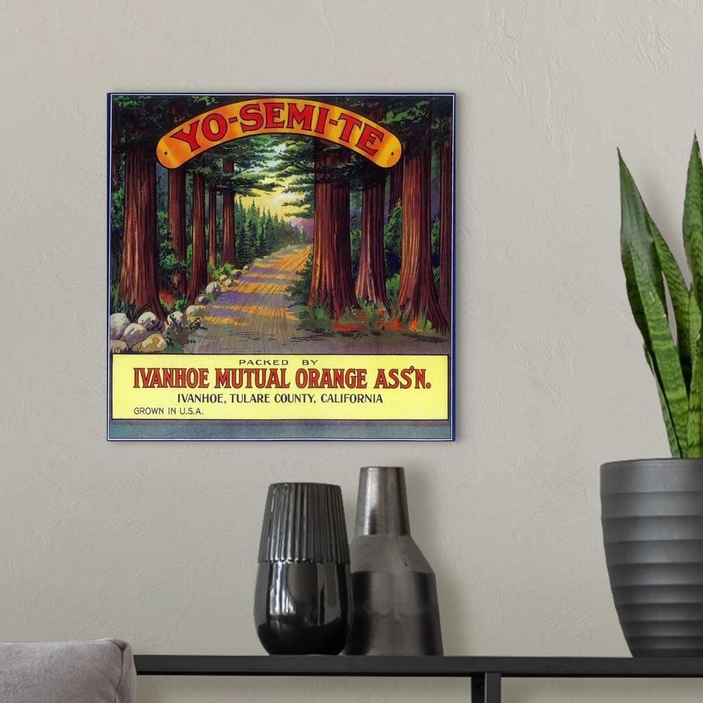 A modern room featuring Yosemite Orange Label, Ivanhoe, CA