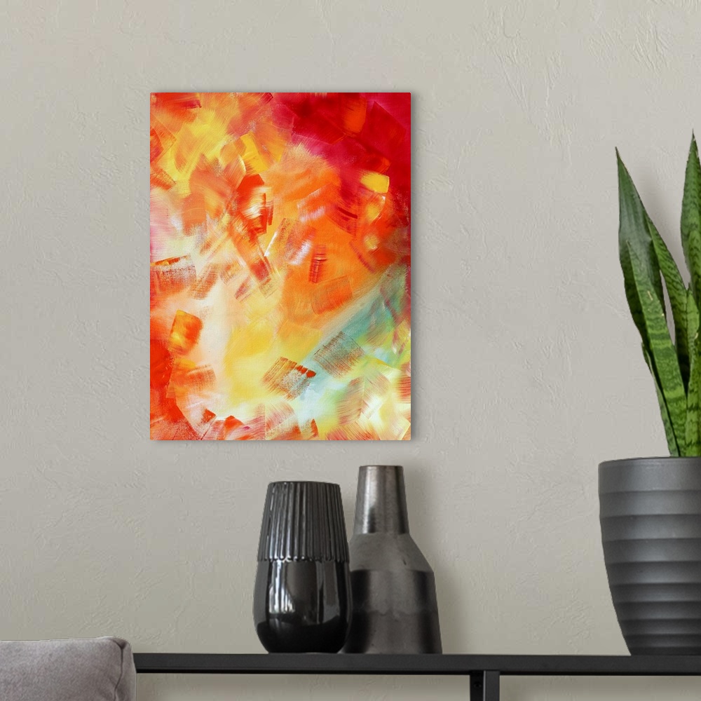 A modern room featuring This is a stunning Original Abstract painting in MADART's unique and very distinct contemporary s...