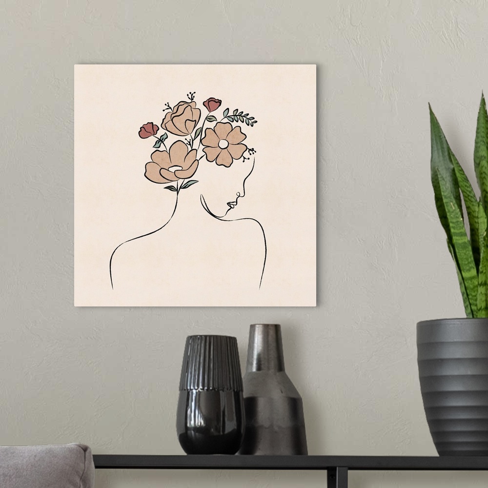 A modern room featuring Flowers in her Hair