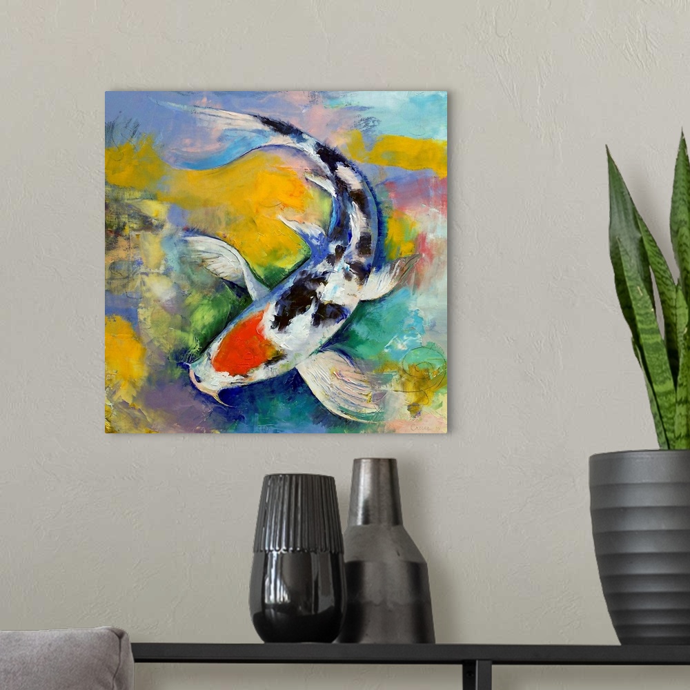 A modern room featuring Original oil painting by American artist Michael Creese.
