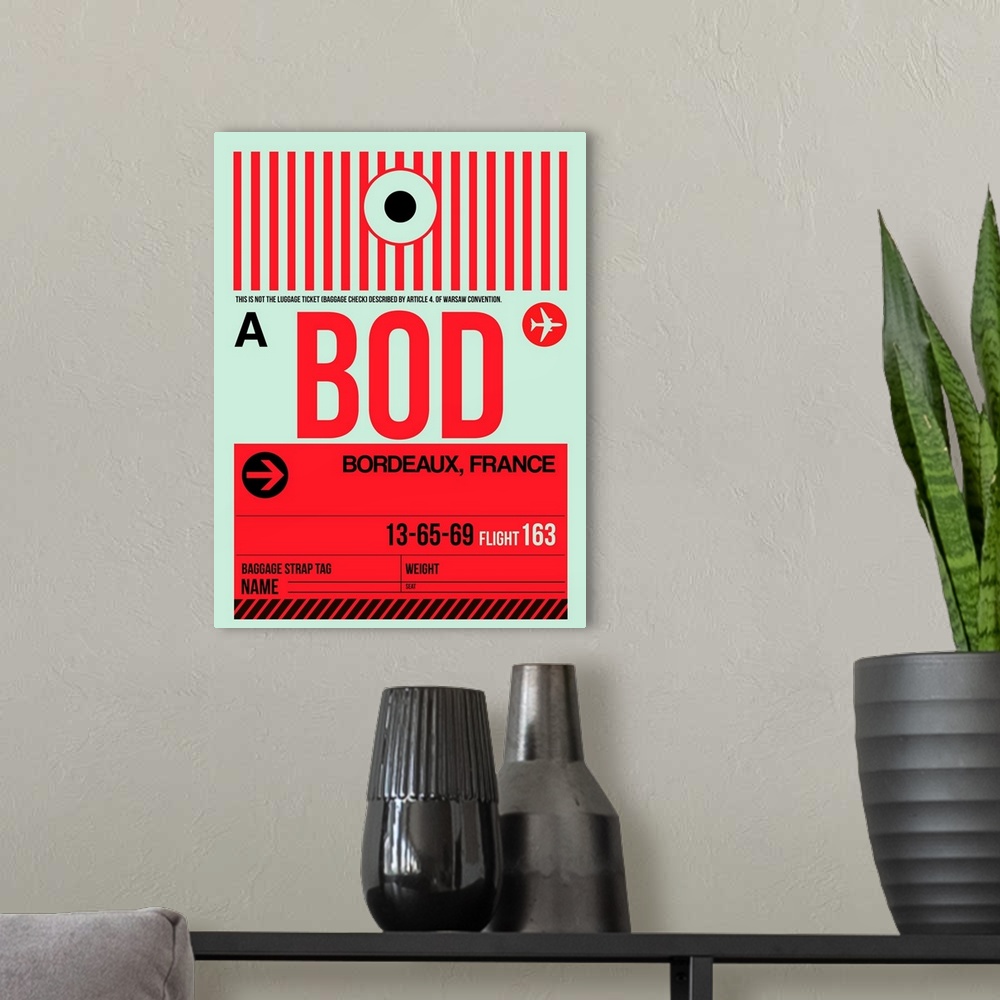 A modern room featuring BOD Bordeaux Luggage Tag I