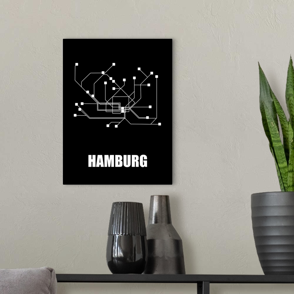 A modern room featuring Hamburg Subway Map III