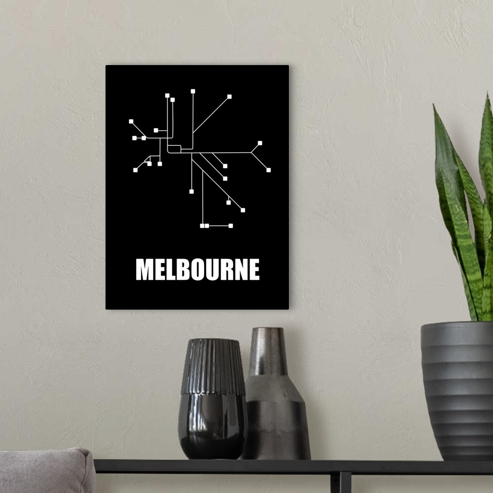 A modern room featuring Melbourne Subway Map III