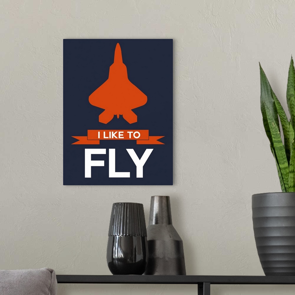 A modern room featuring Minimalist Jet Poster I