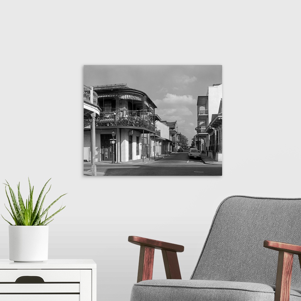 A modern room featuring 1960's Street Scene French Quarter New Orleans Louisiana USA.
