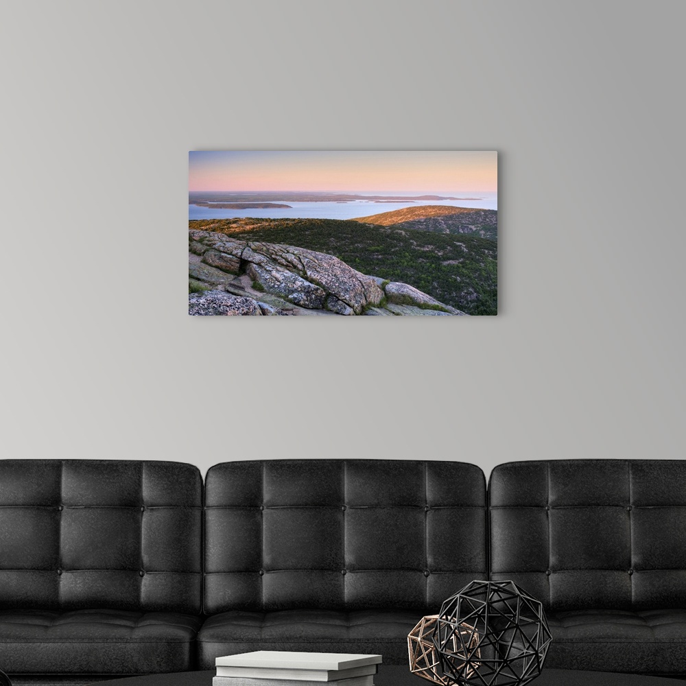 A modern room featuring Evening view from Cadillac Mountain, Mount Desert Island, Acadia National Park, Maine