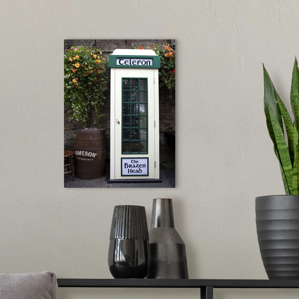 A modern room featuring Telephone Kiosk, The Brazen Head pub, Bridge Street, Dublin City, Ireland