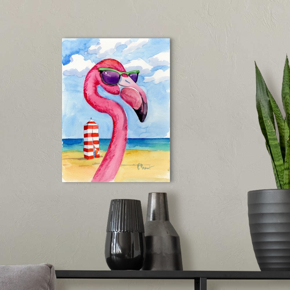 A modern room featuring Looking Good Flamingo III