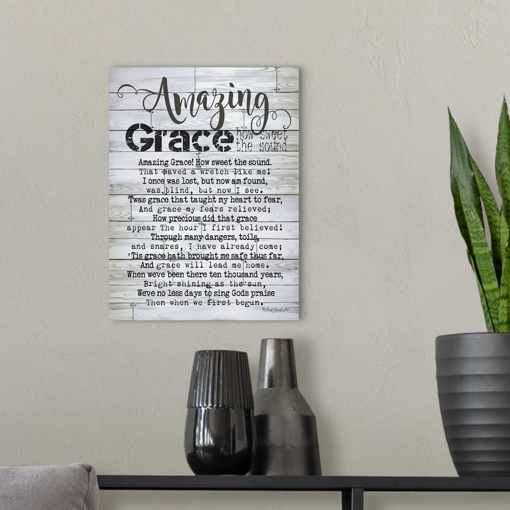A modern room featuring Amazing Grace