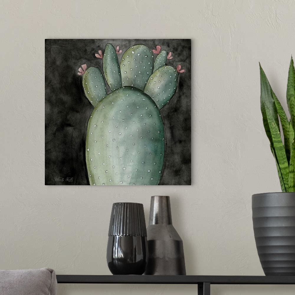 A modern room featuring Big Blooming Cactus I