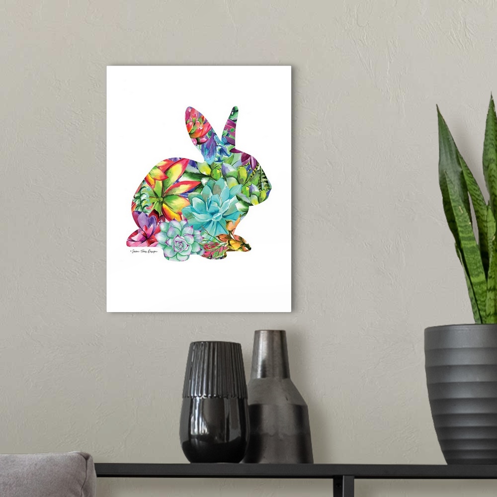 A modern room featuring Bunny Watercolor Succulents