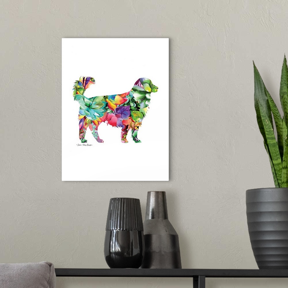 A modern room featuring Dog Watercolor Succulents