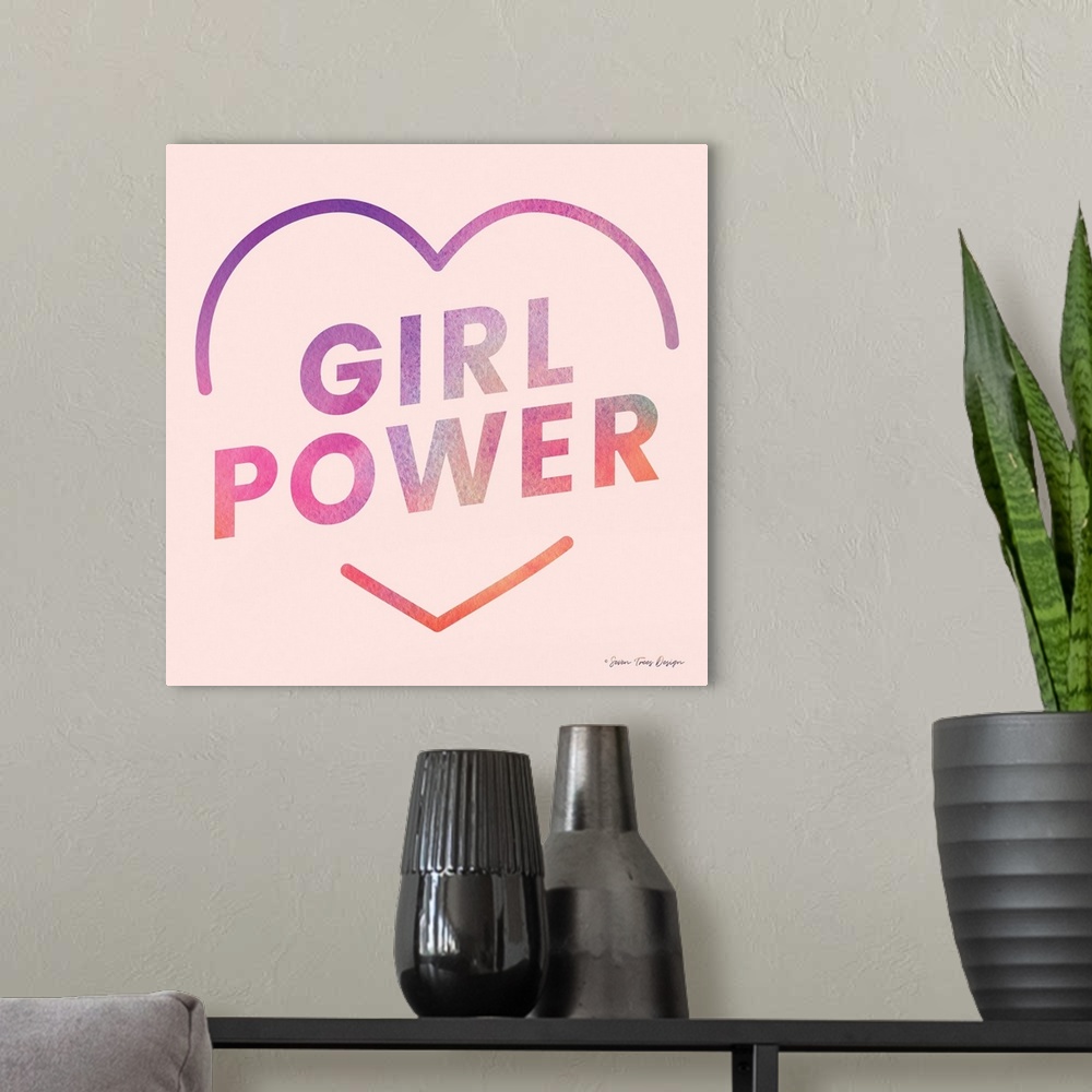 A modern room featuring Girl Power III