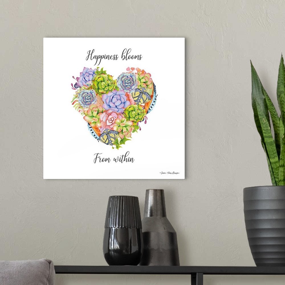 A modern room featuring Happiness Blooms Succulents