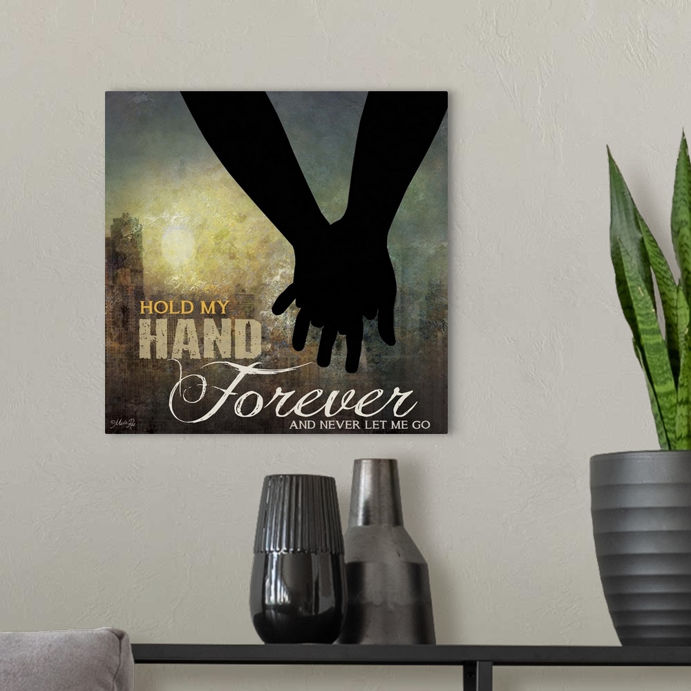 A modern room featuring Hold My Hand