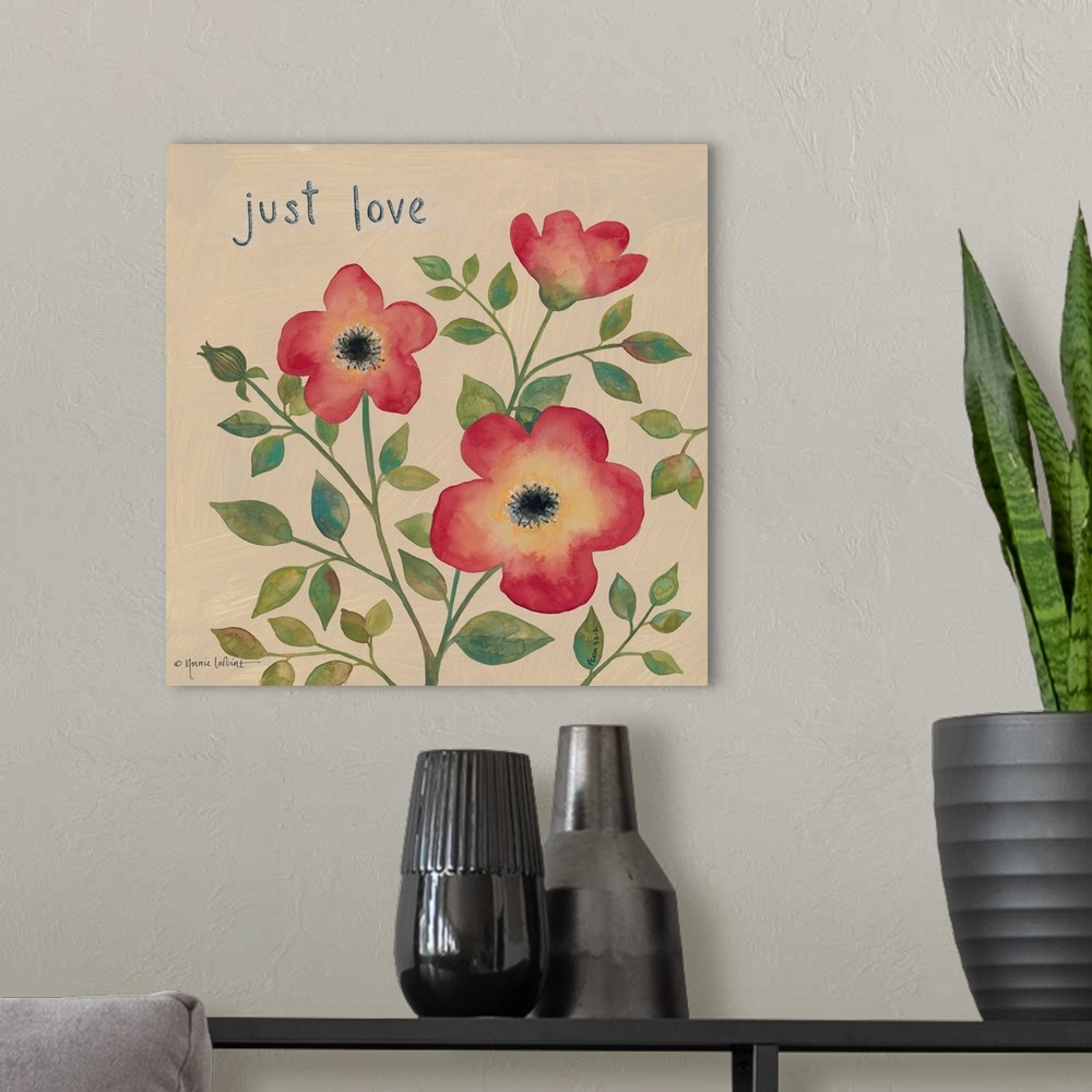 A modern room featuring Just Love Roses