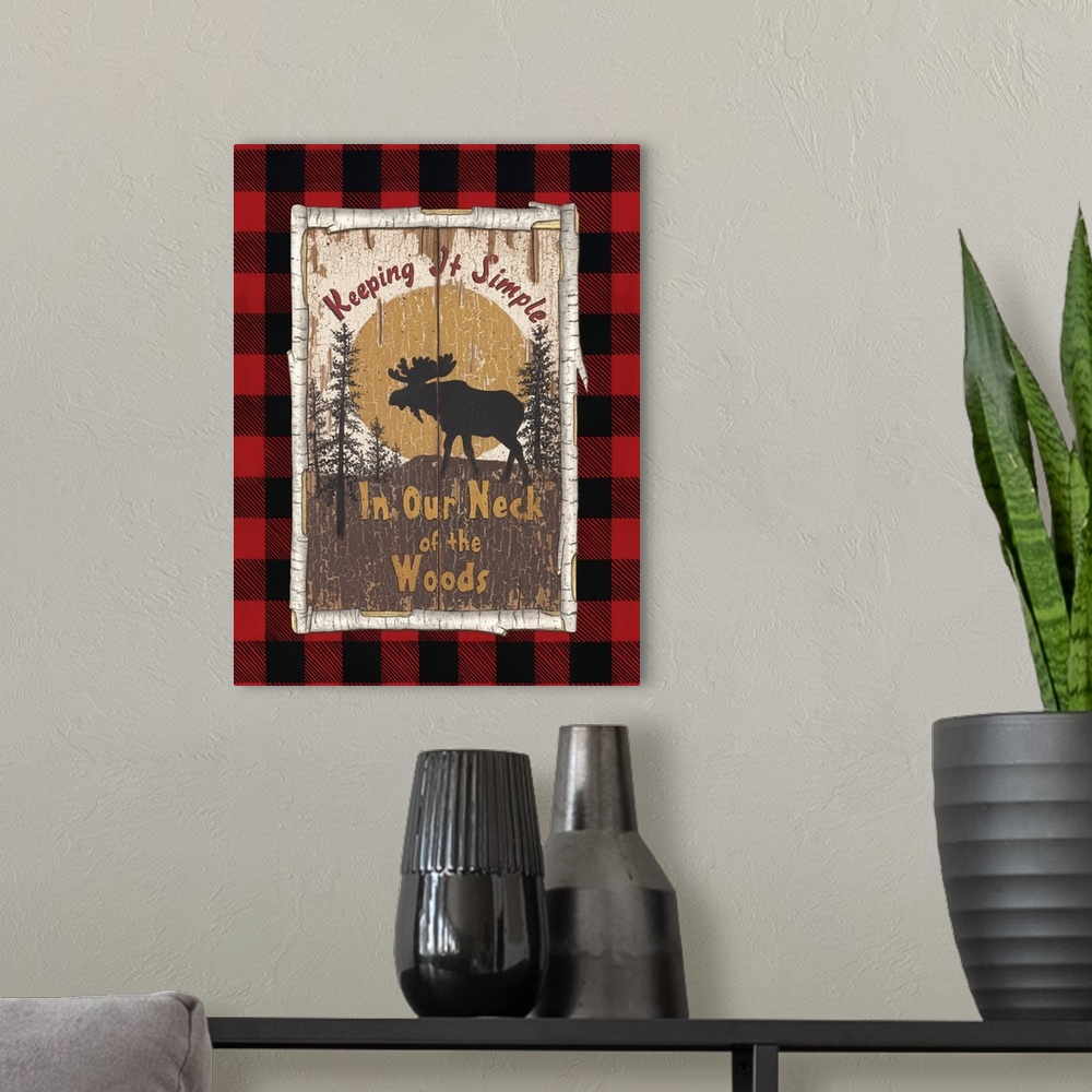 A modern room featuring Plaid Moose