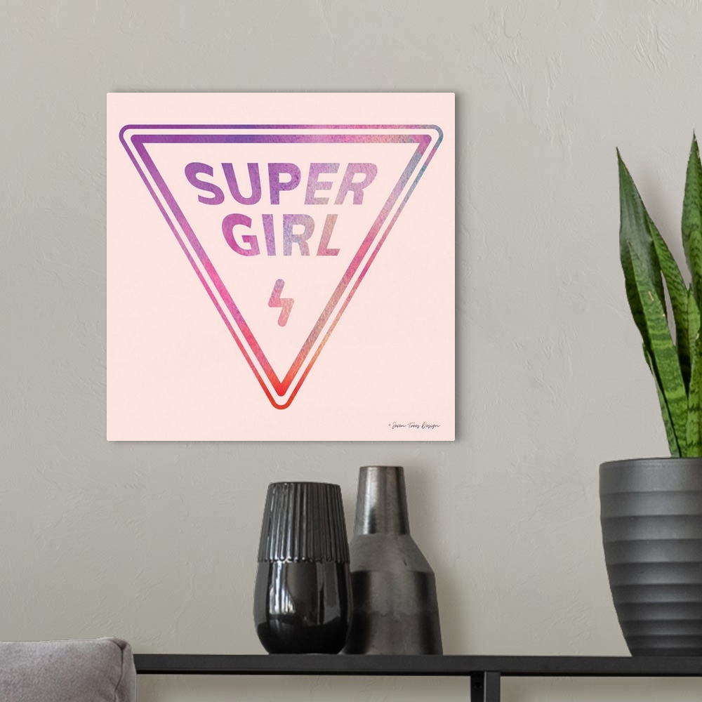 A modern room featuring Super Girl