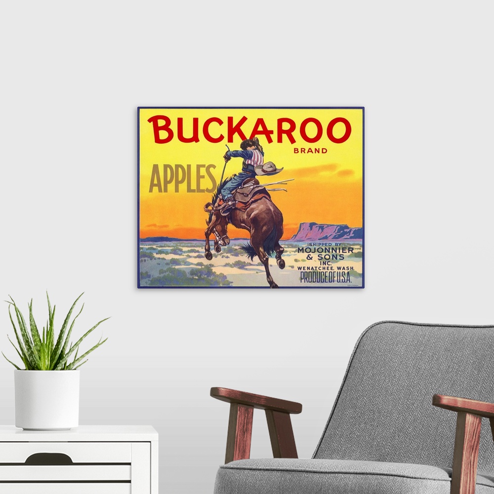 A modern room featuring Buckaroo Apples