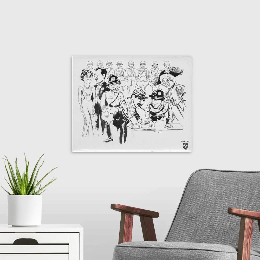 A modern room featuring Marx Brothers B&W Duck Soup 15
