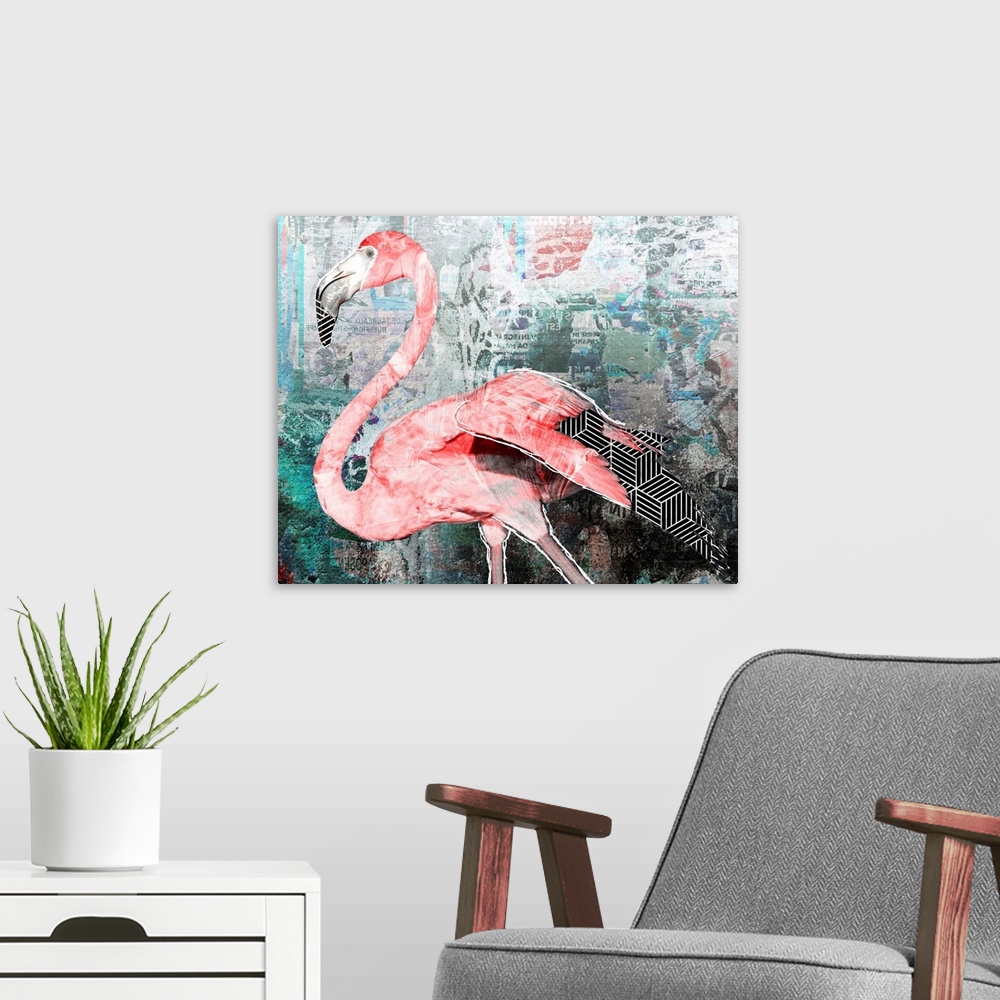 A modern room featuring Pop Art - Flamingo